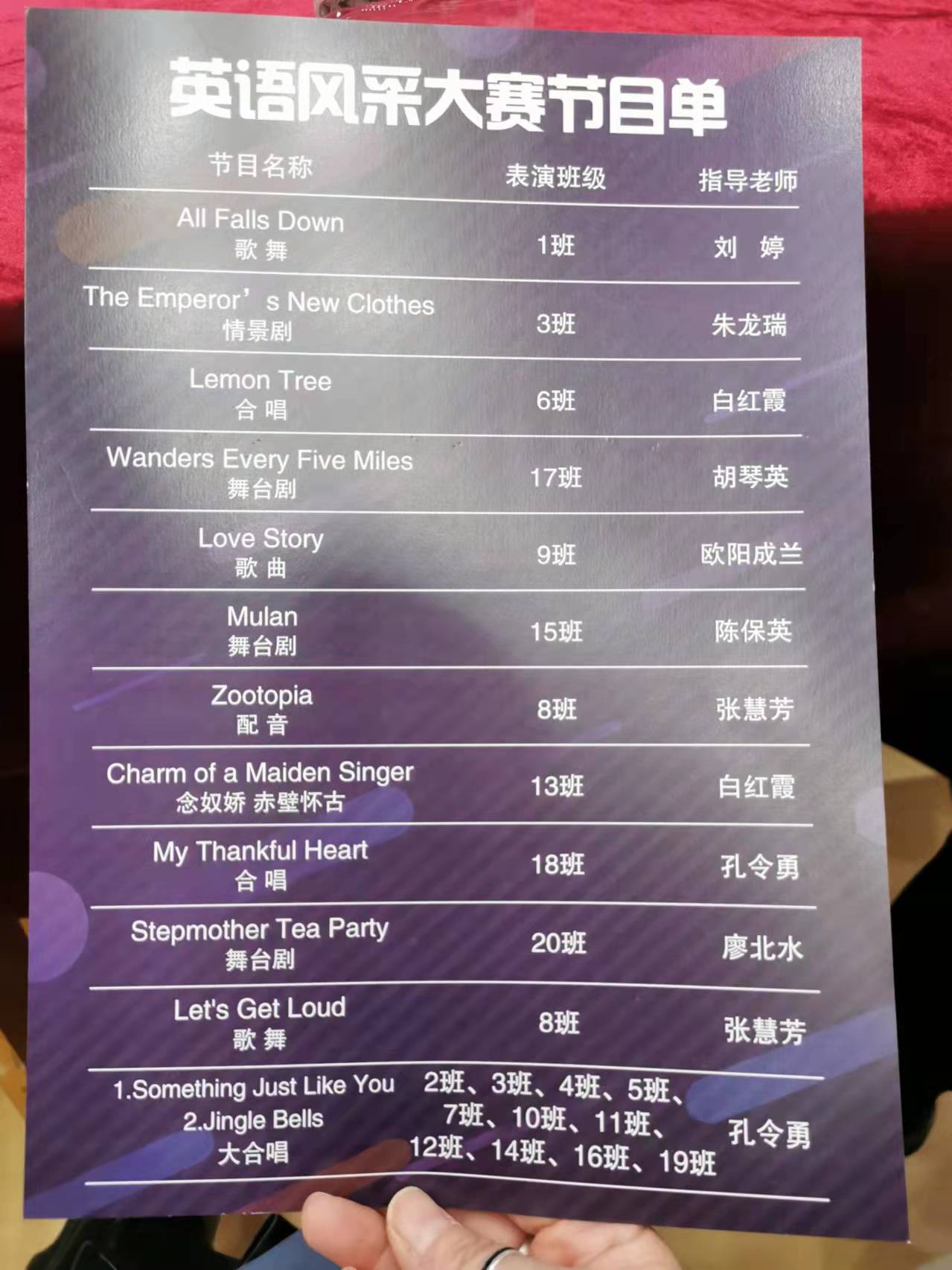 濂溪区一中初中部“贺校庆迎新年”英语风采大赛(图1)